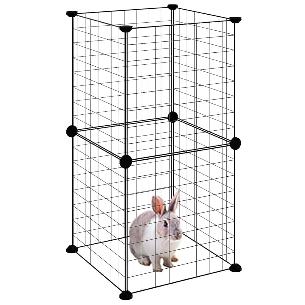 8-Panel Pet Cage Black 35x35 cm Steel