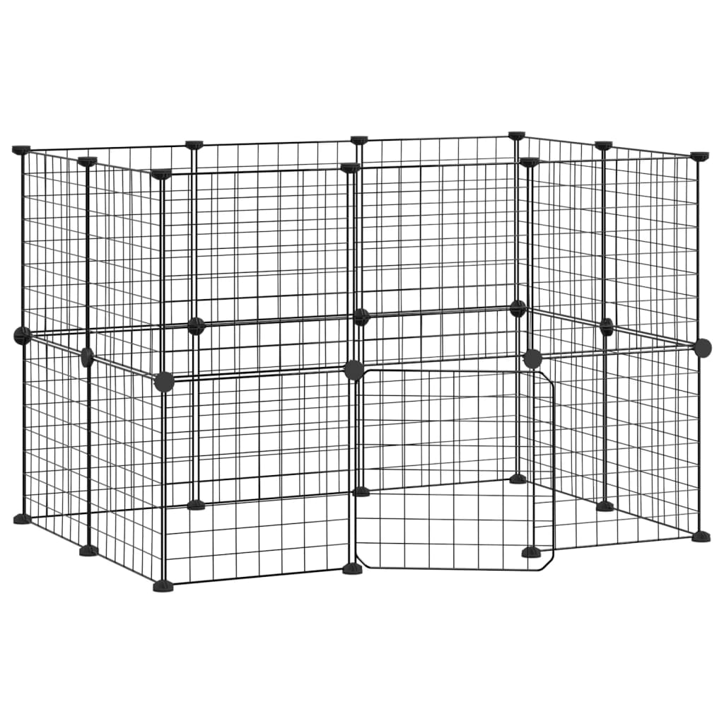 20-Panel Pet Cage with Door Black 35x35 cm Steel