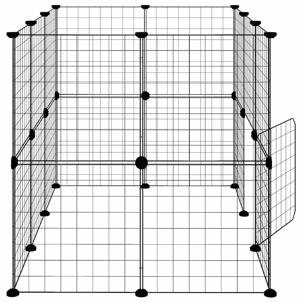 20-Panel Pet Cage with Door Black 35x35 cm Steel