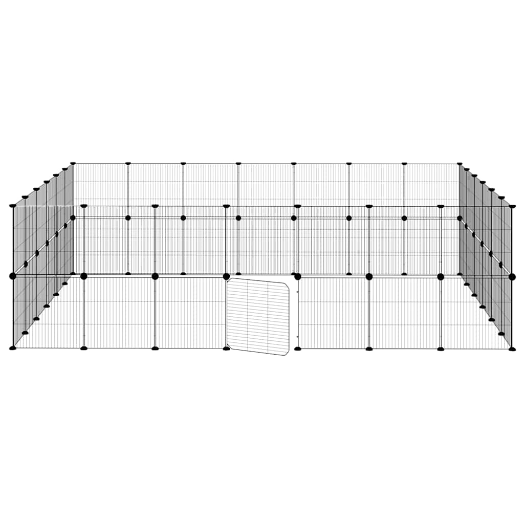 52-Panel Pet Cage with Door Black 35x35 cm Steel