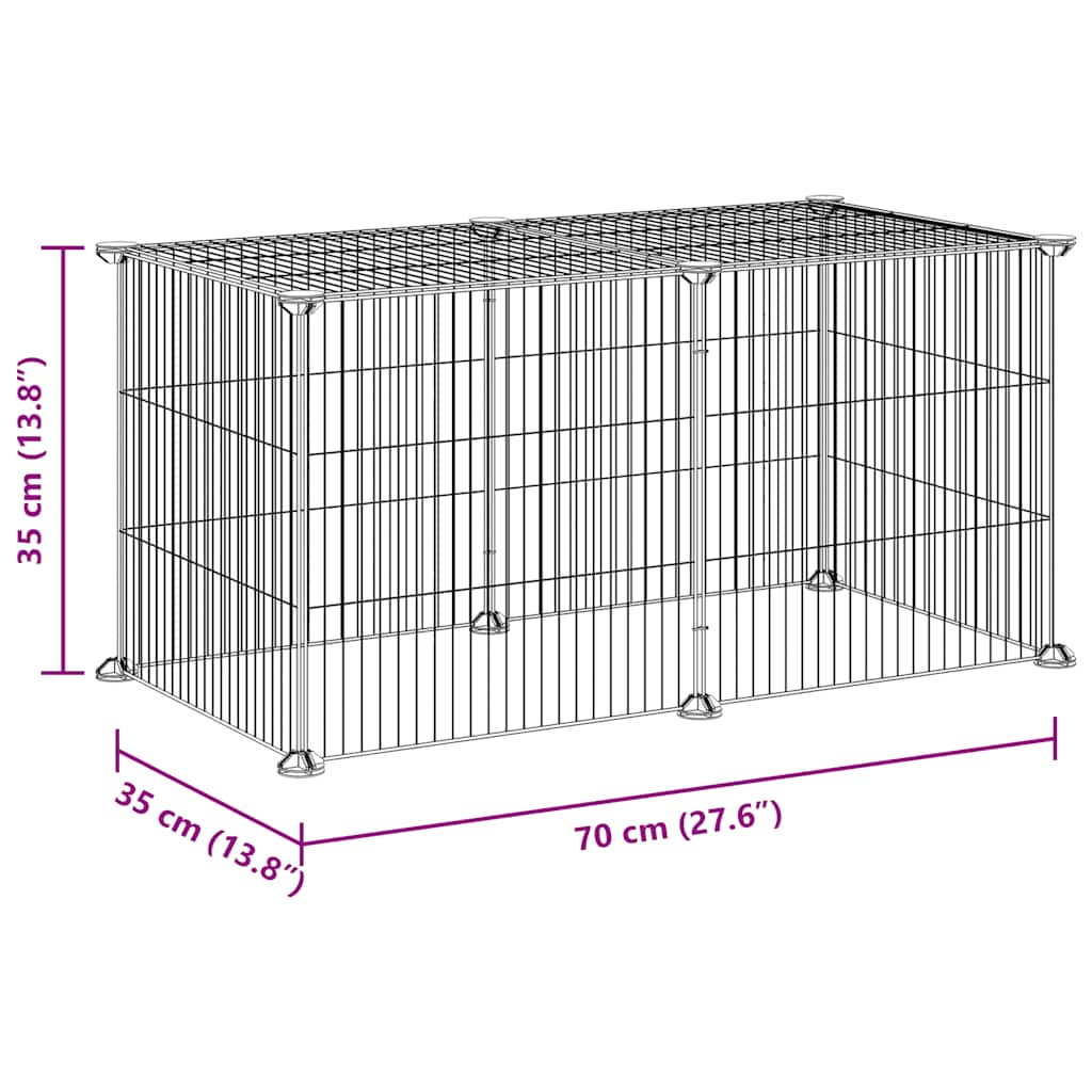 8-Panel Pet Cage Black 35x35 cm Steel
