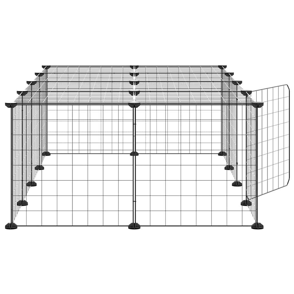 20-Panel Pet Cage with Door Black 35x35 cm Steel
