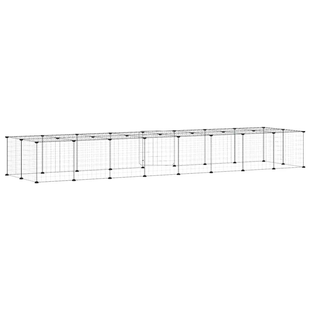36-Panel Pet Cage with Door Black 35x35 cm Steel