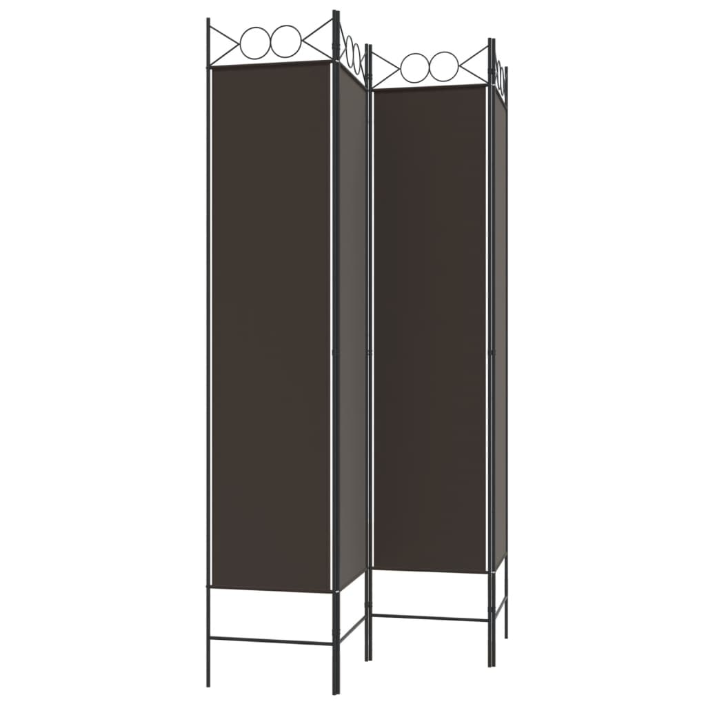 4-Panel Room Divider Brown 160x200 cm Fabric