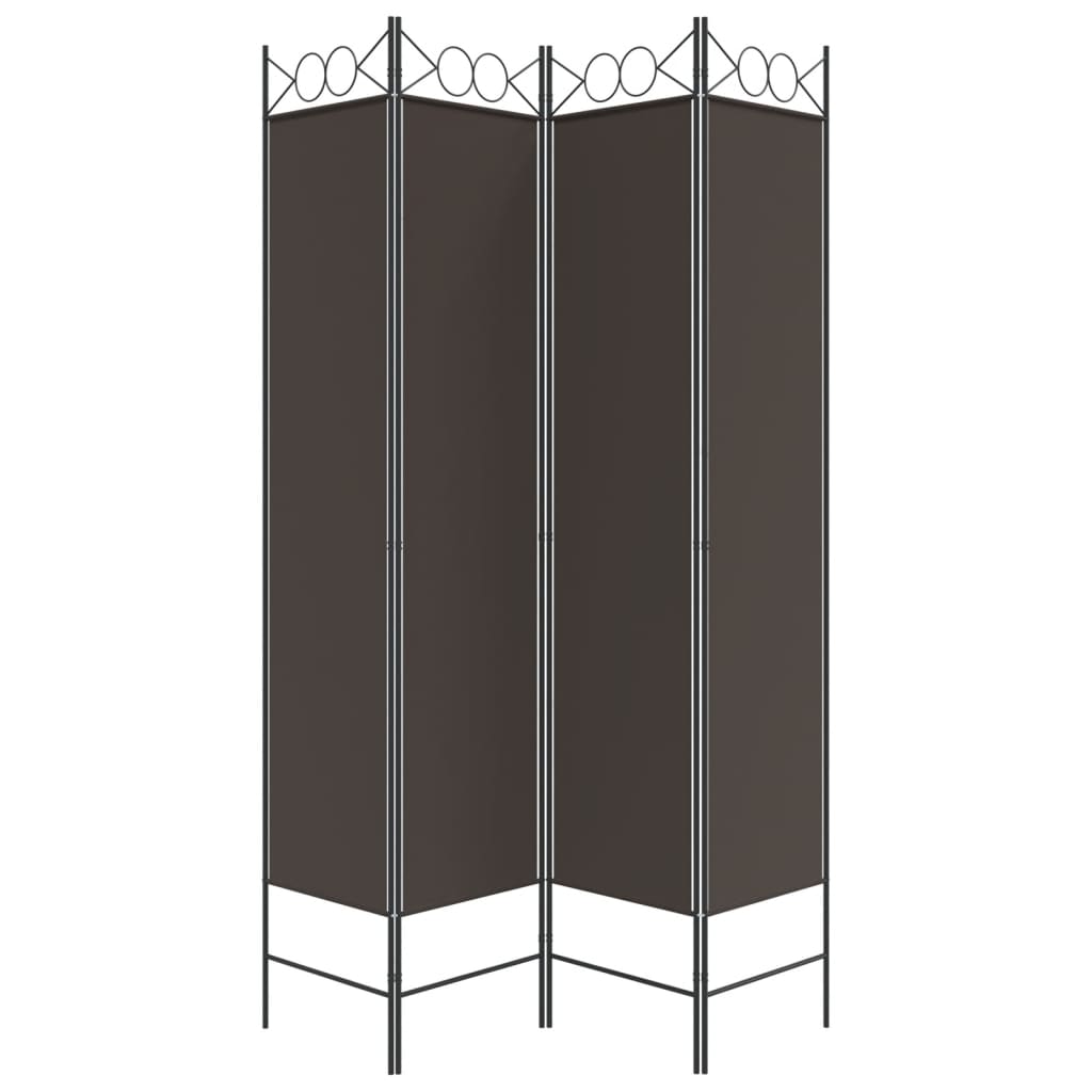 4-Panel Room Divider Brown 160x200 cm Fabric