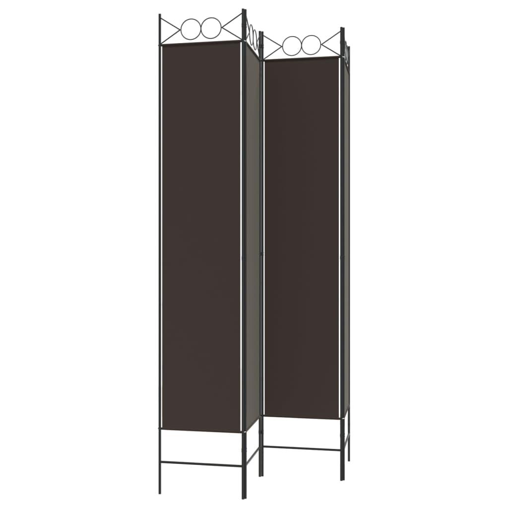 4-Panel Room Divider Brown 160x220 cm Fabric
