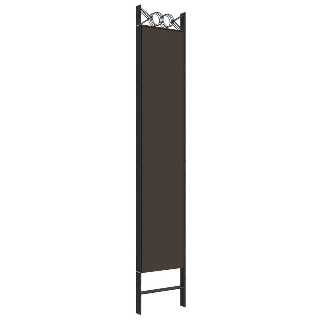 4-Panel Room Divider Brown 160x220 cm Fabric