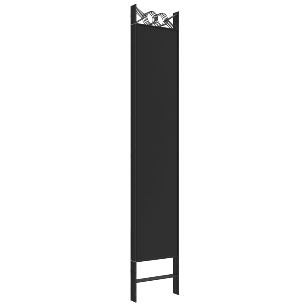 5-Panel Room Divider Black 200x220 cm Fabric