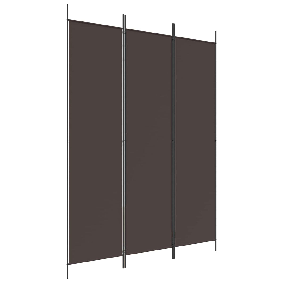 3-Panel Room Divider Brown 150x200 cm Fabric