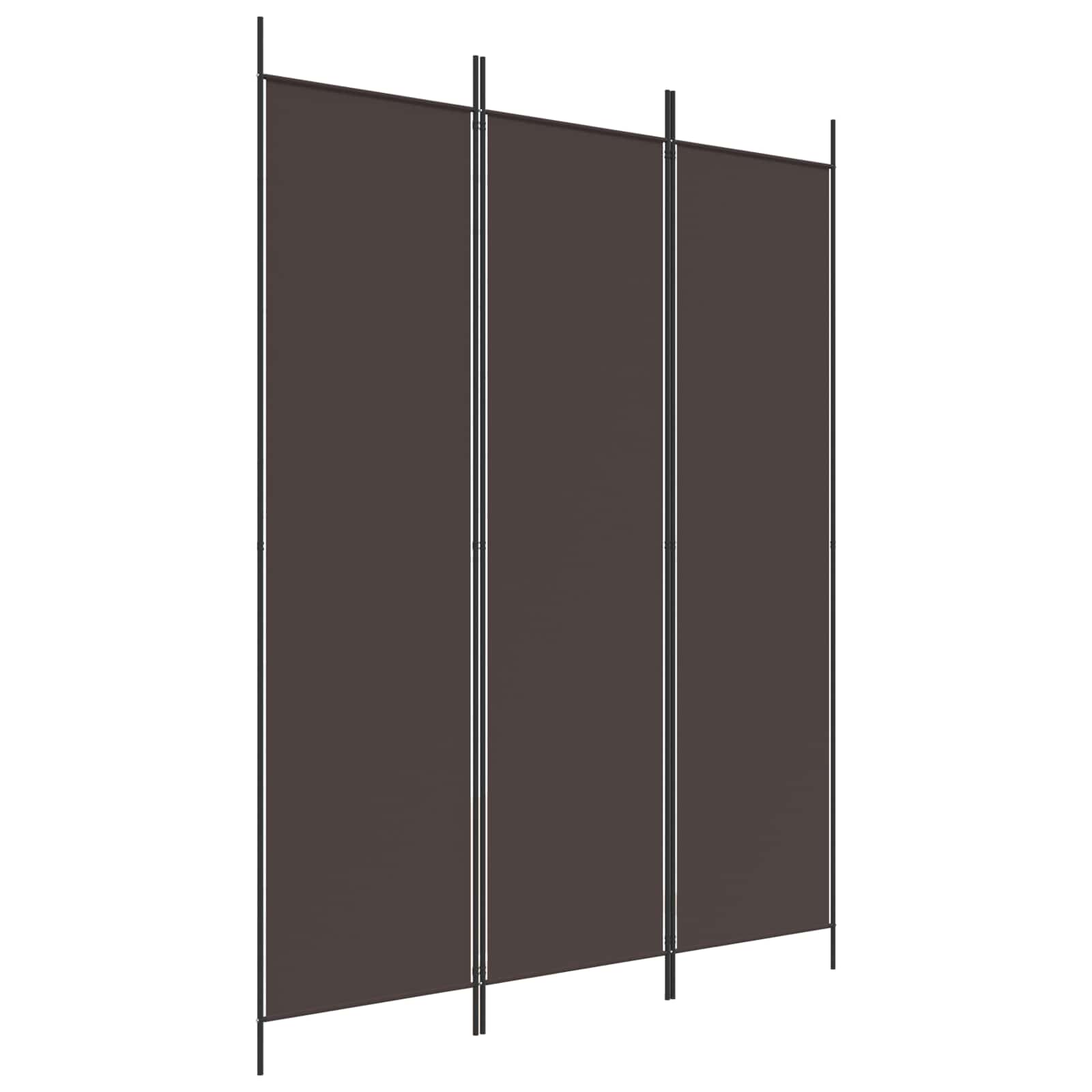 3-Panel Room Divider Brown 150x200 cm Fabric