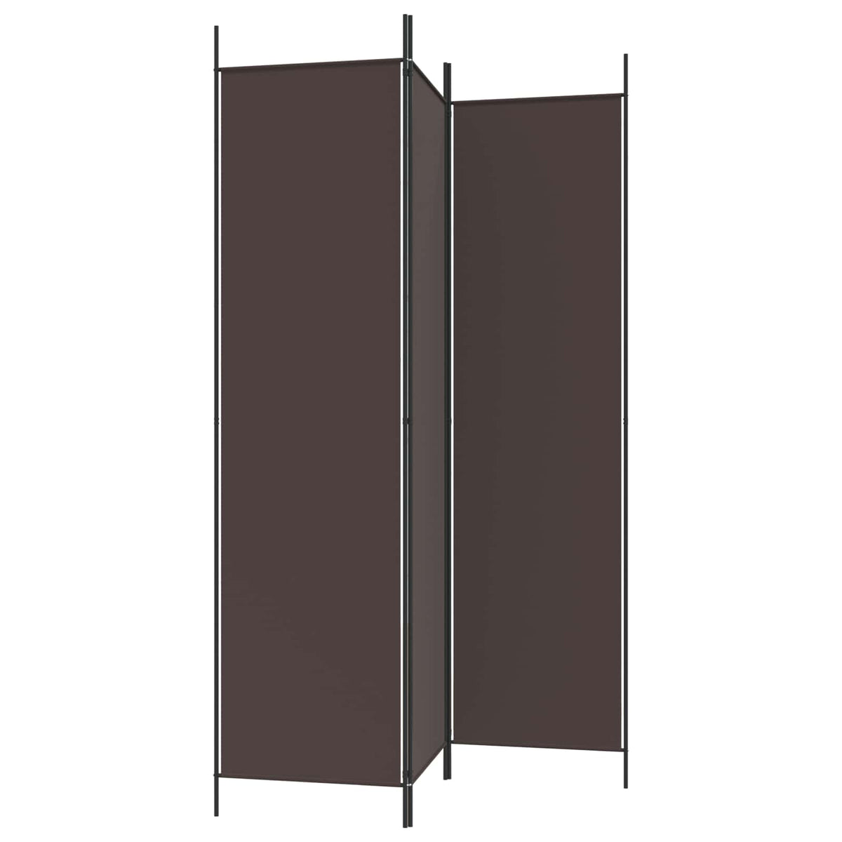 3-Panel Room Divider Brown 150x200 cm Fabric