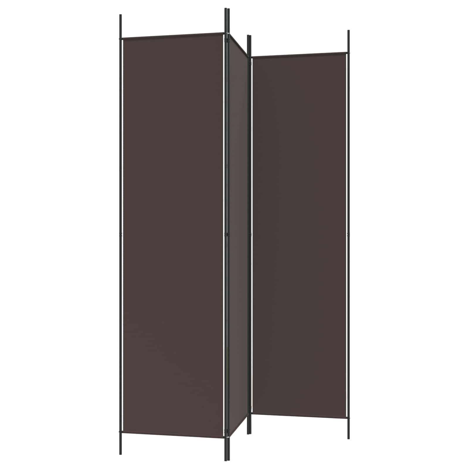 3-Panel Room Divider Brown 150x200 cm Fabric