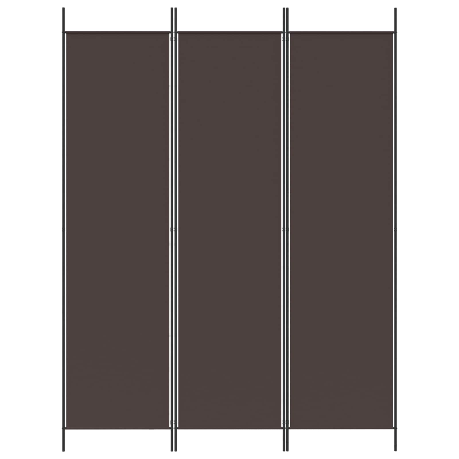 3-Panel Room Divider Brown 150x200 cm Fabric