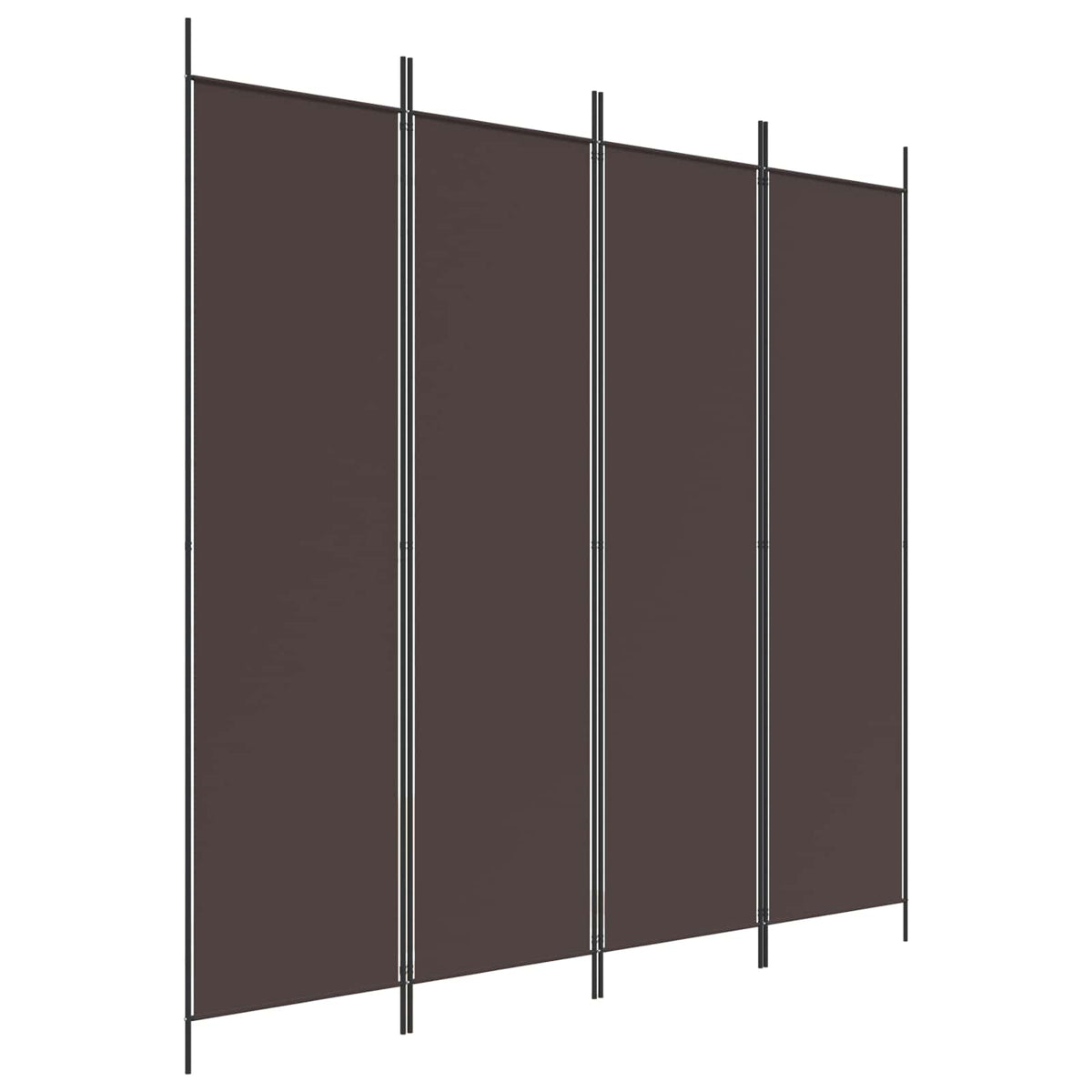 4-Panel Room Divider Brown 200x200 cm Fabric