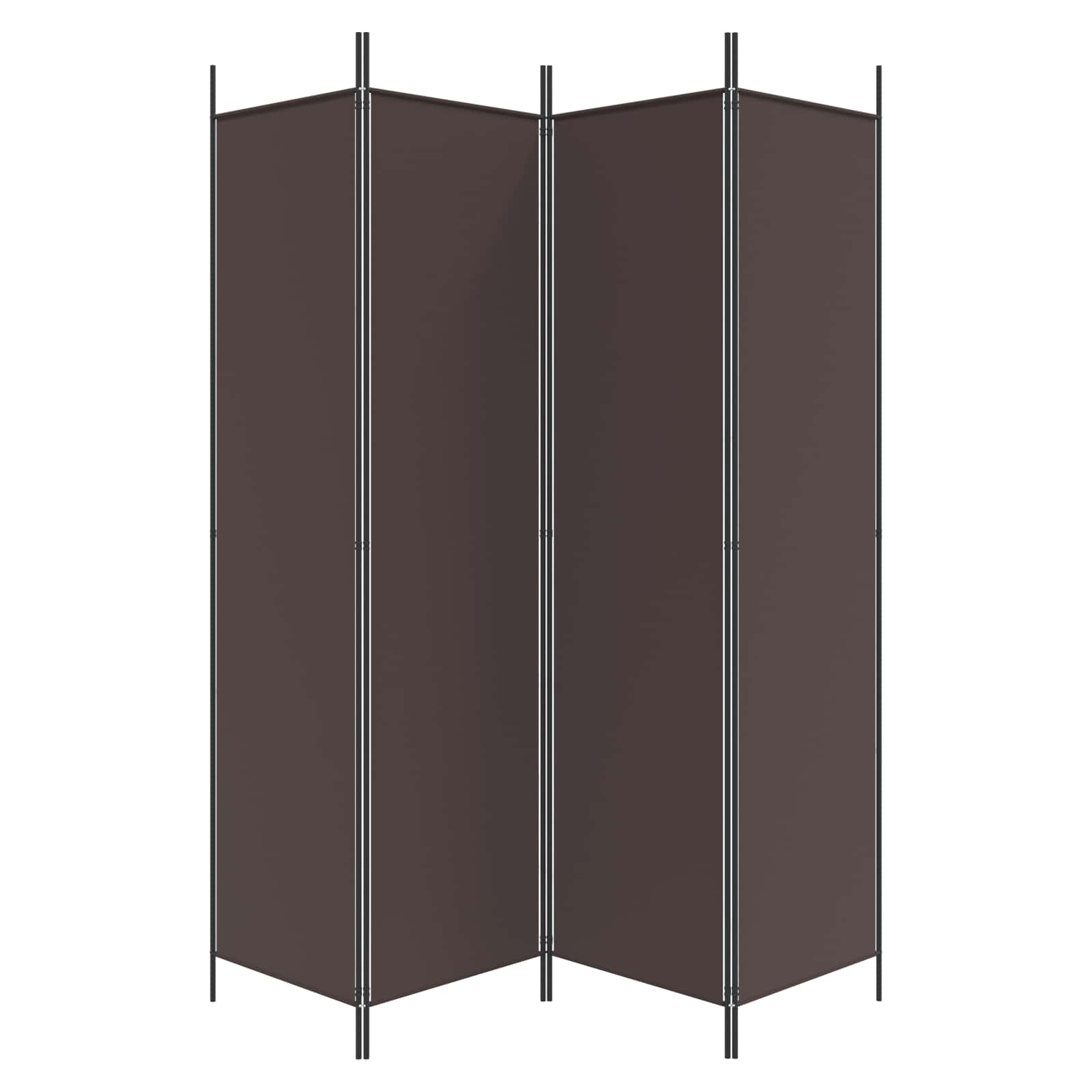 4-Panel Room Divider Brown 200x200 cm Fabric