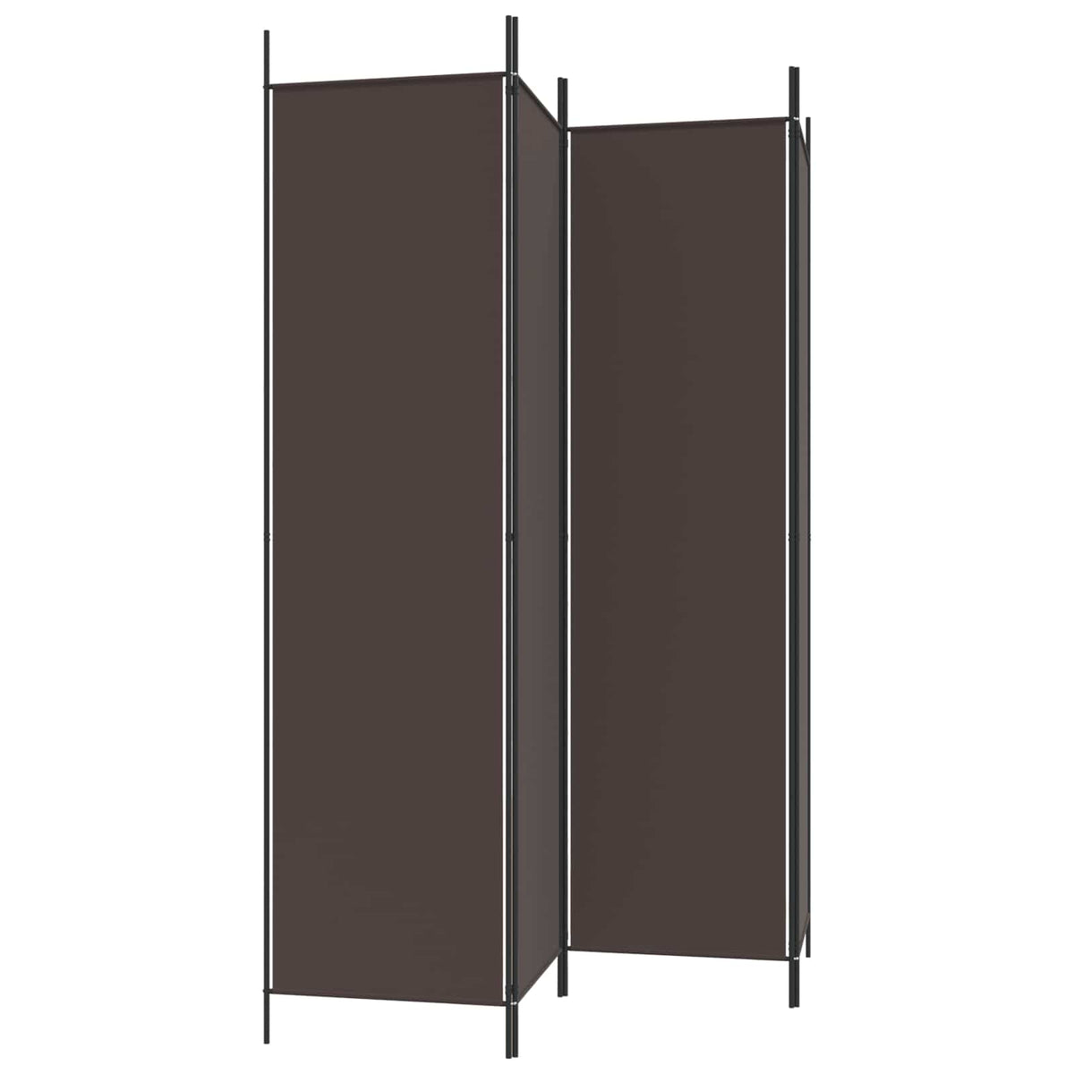 4-Panel Room Divider Brown 200x200 cm Fabric