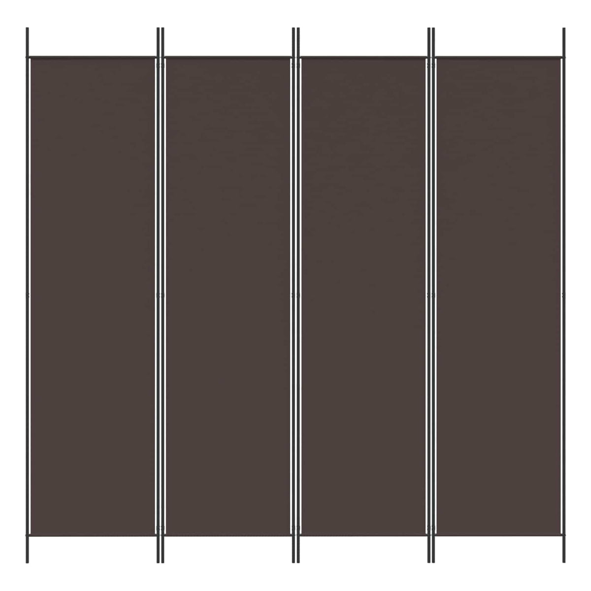 4-Panel Room Divider Brown 200x200 cm Fabric