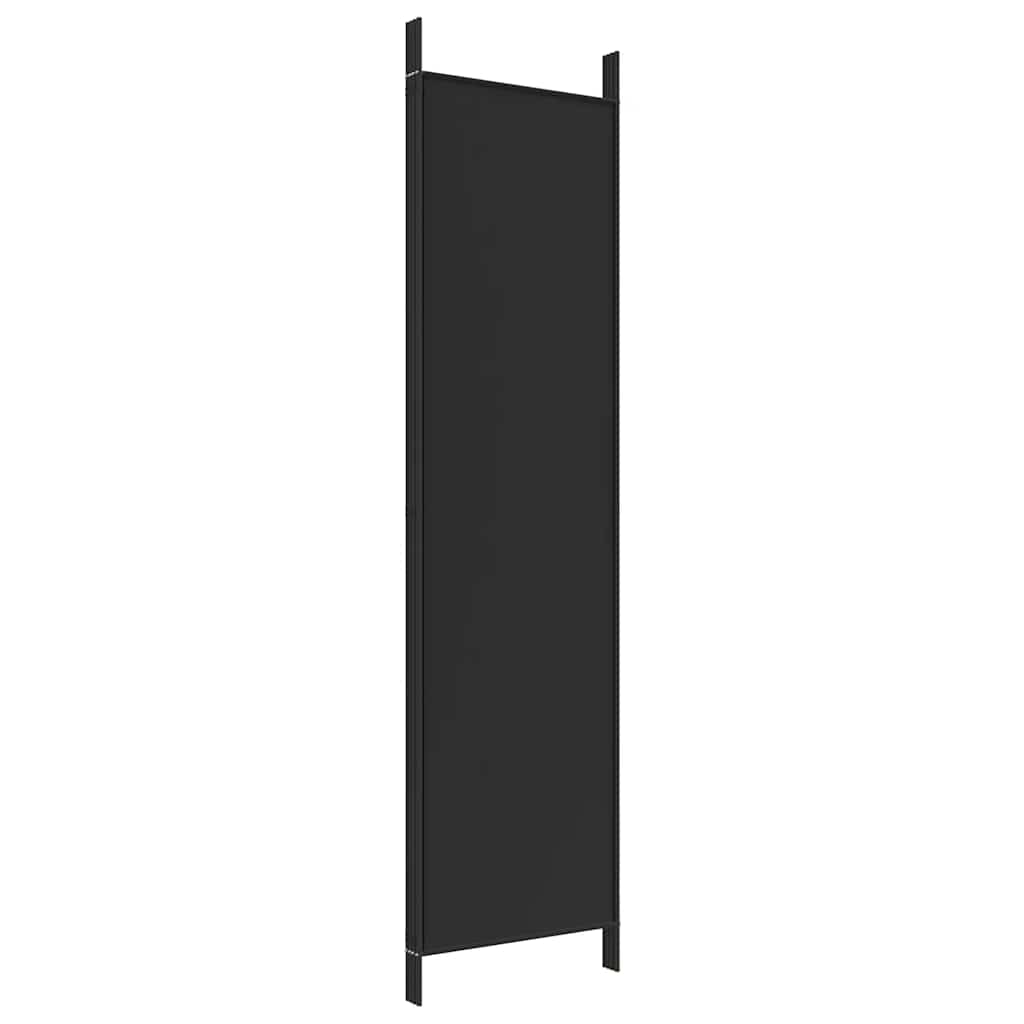 4-Panel Room Divider Black 200x200 cm Fabric
