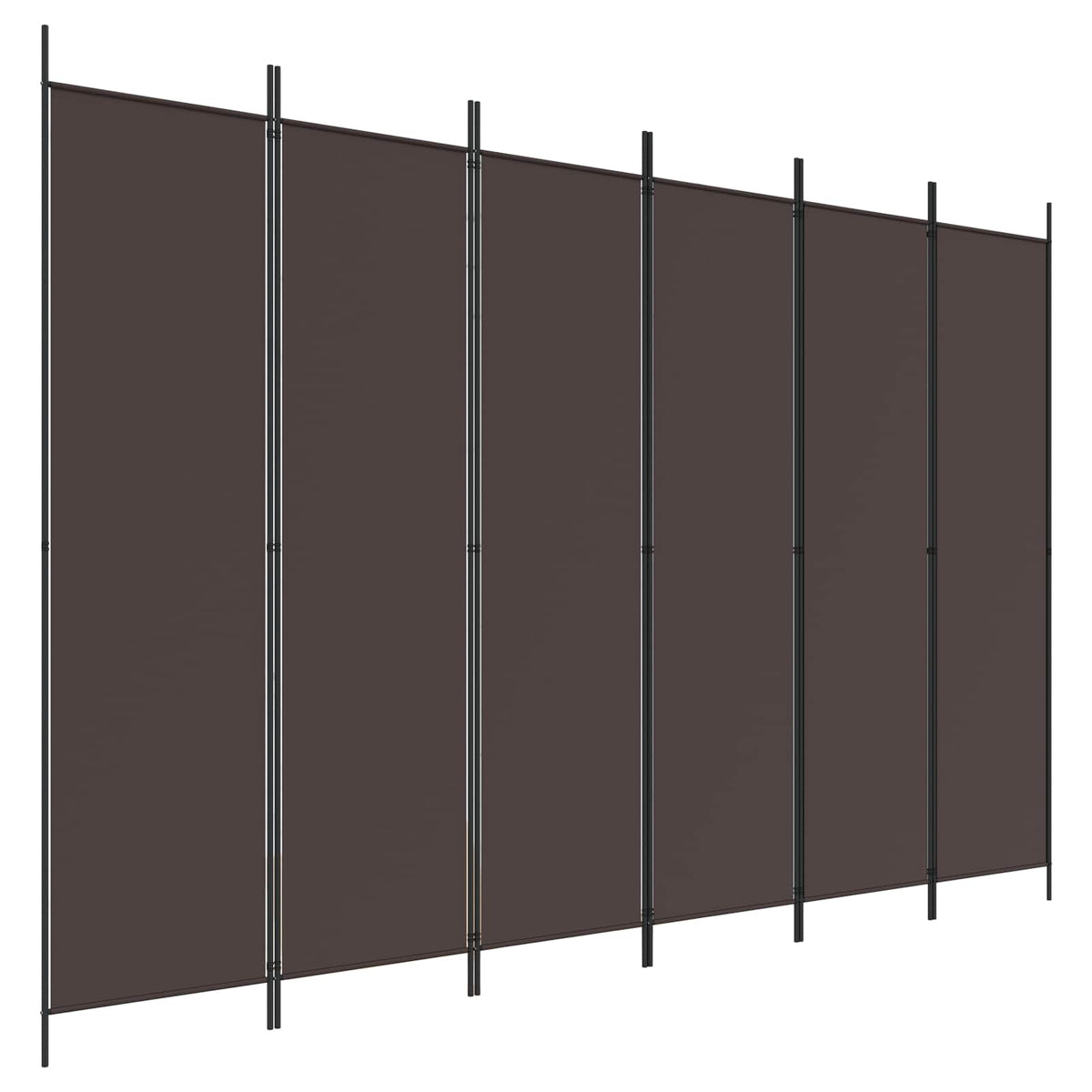 6-Panel Room Divider Brown 300x200 cm Fabric