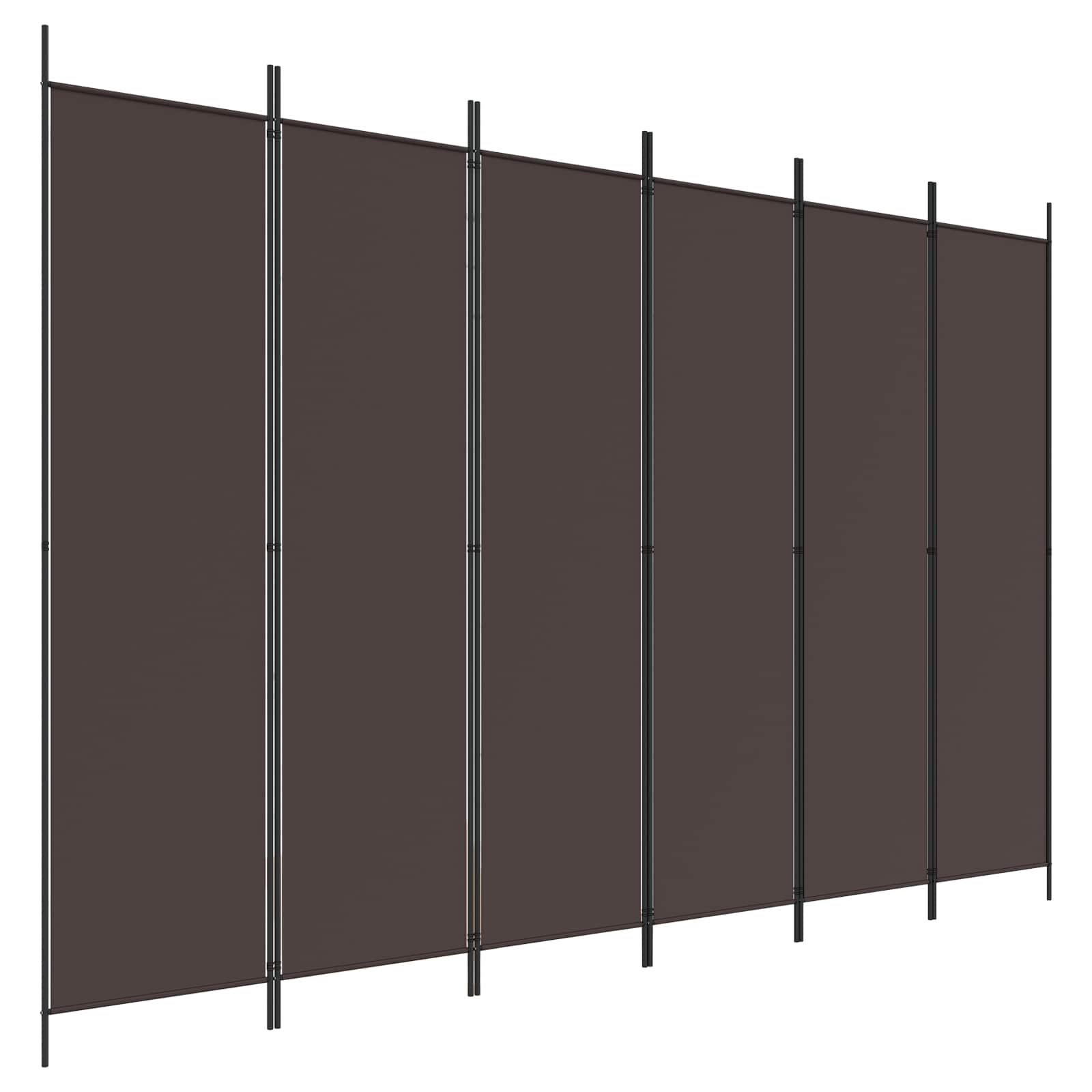 6-Panel Room Divider Brown 300x200 cm Fabric
