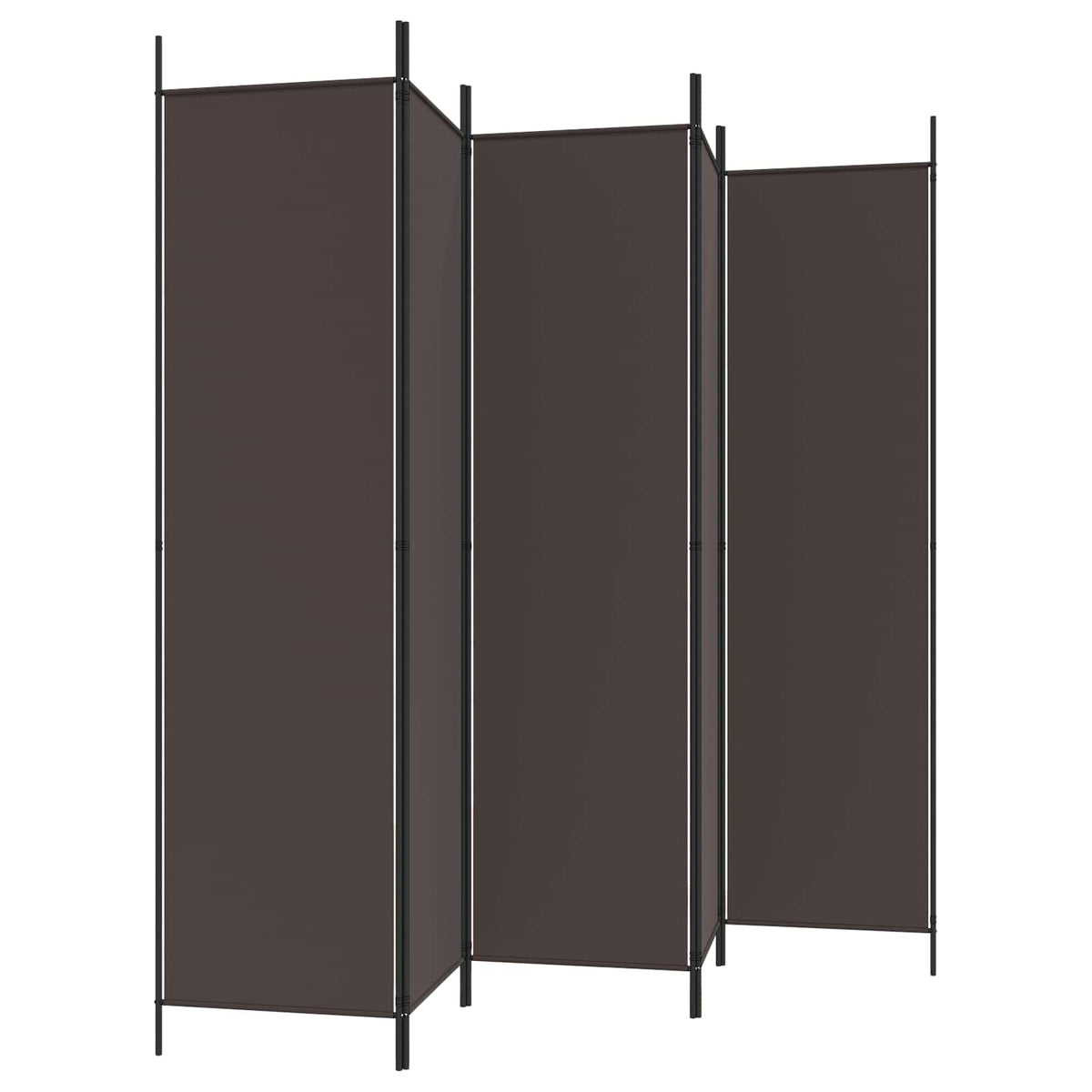 6-Panel Room Divider Brown 300x200 cm Fabric