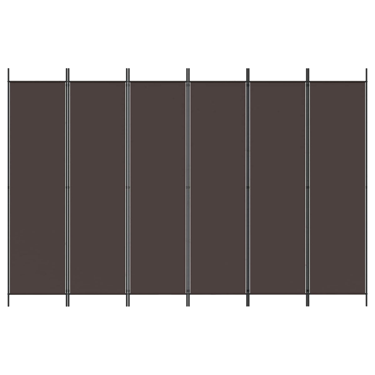 6-Panel Room Divider Brown 300x200 cm Fabric