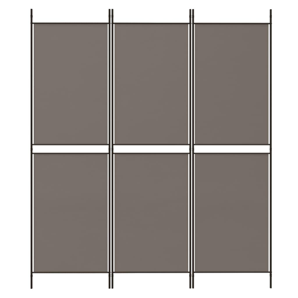 3-Panel Room Divider Anthracite 150x180 cm Fabric