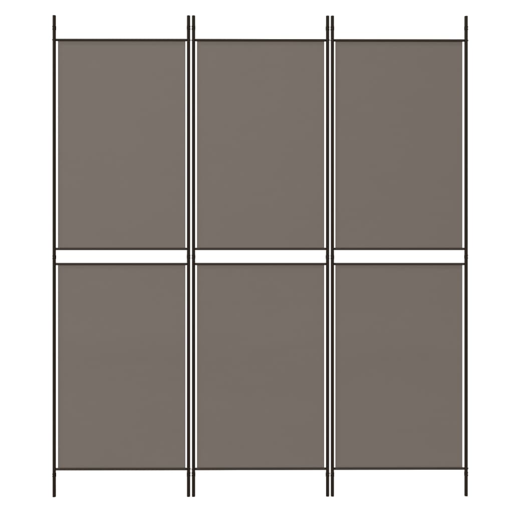 3-Panel Room Divider Anthracite 150x180 cm Fabric