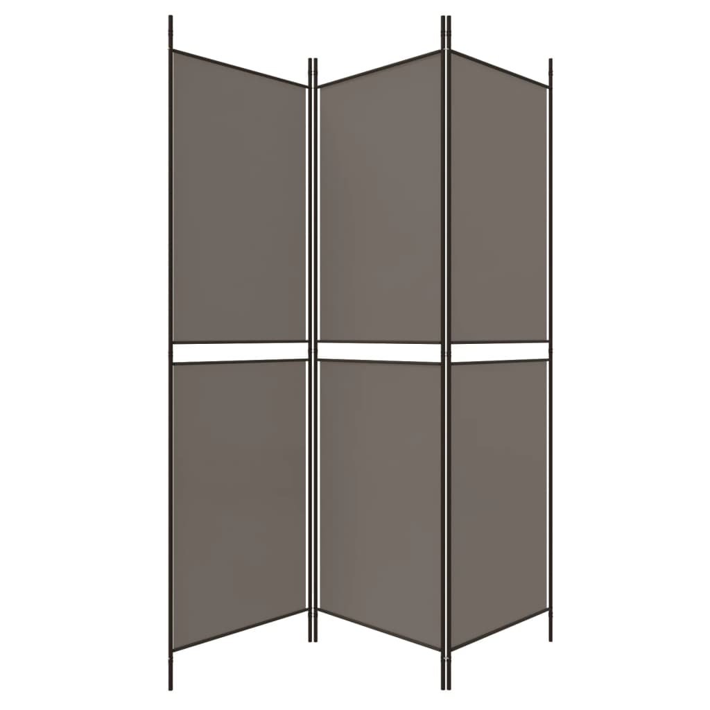 3-Panel Room Divider Anthracite 150x180 cm Fabric