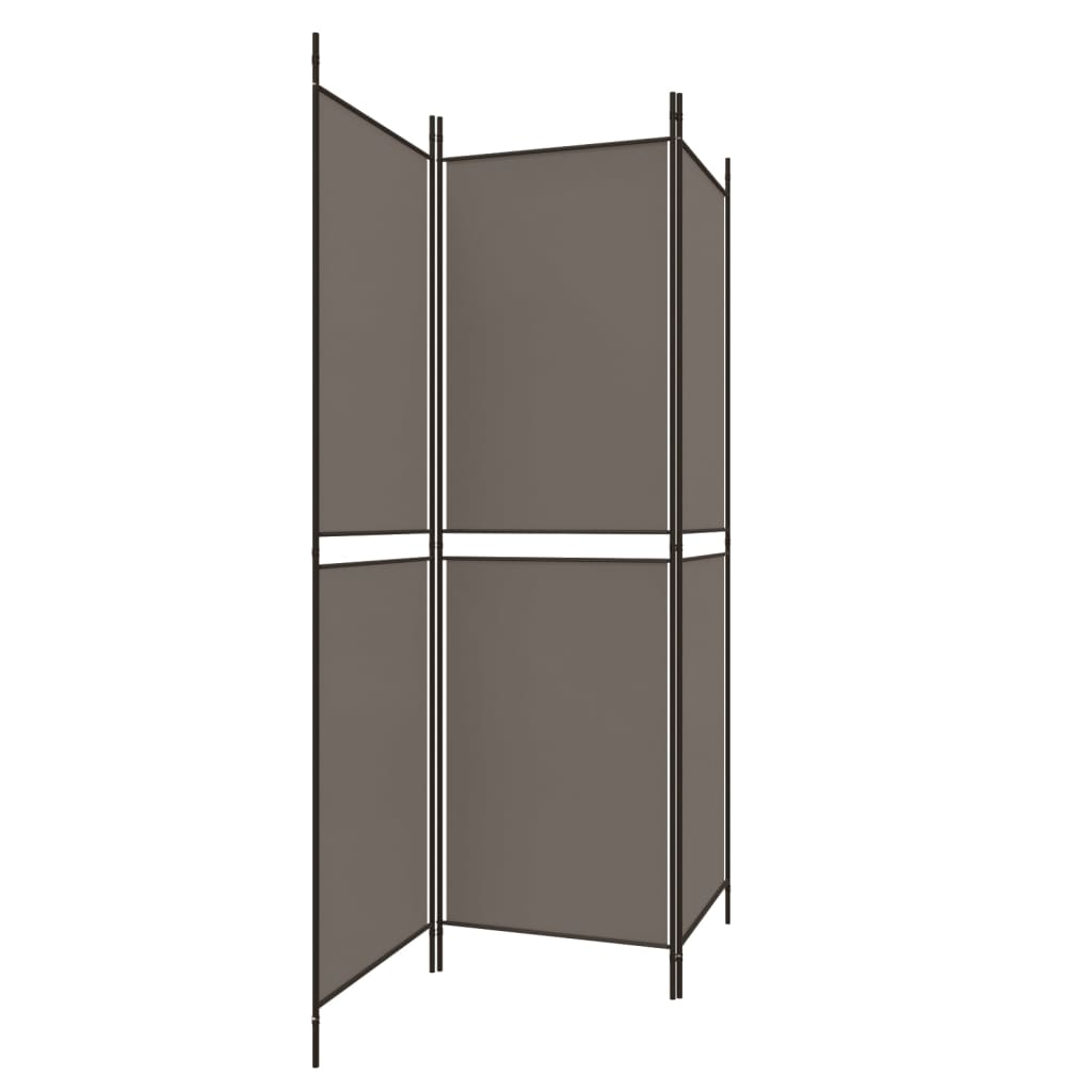 3-Panel Room Divider Anthracite 150x180 cm Fabric