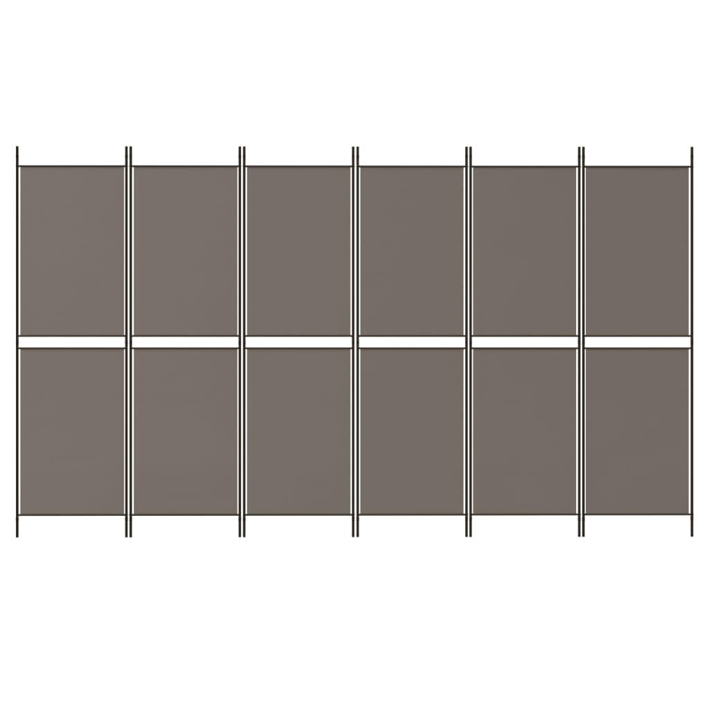 6-Panel Room Divider Anthracite 300x180 cm Fabric