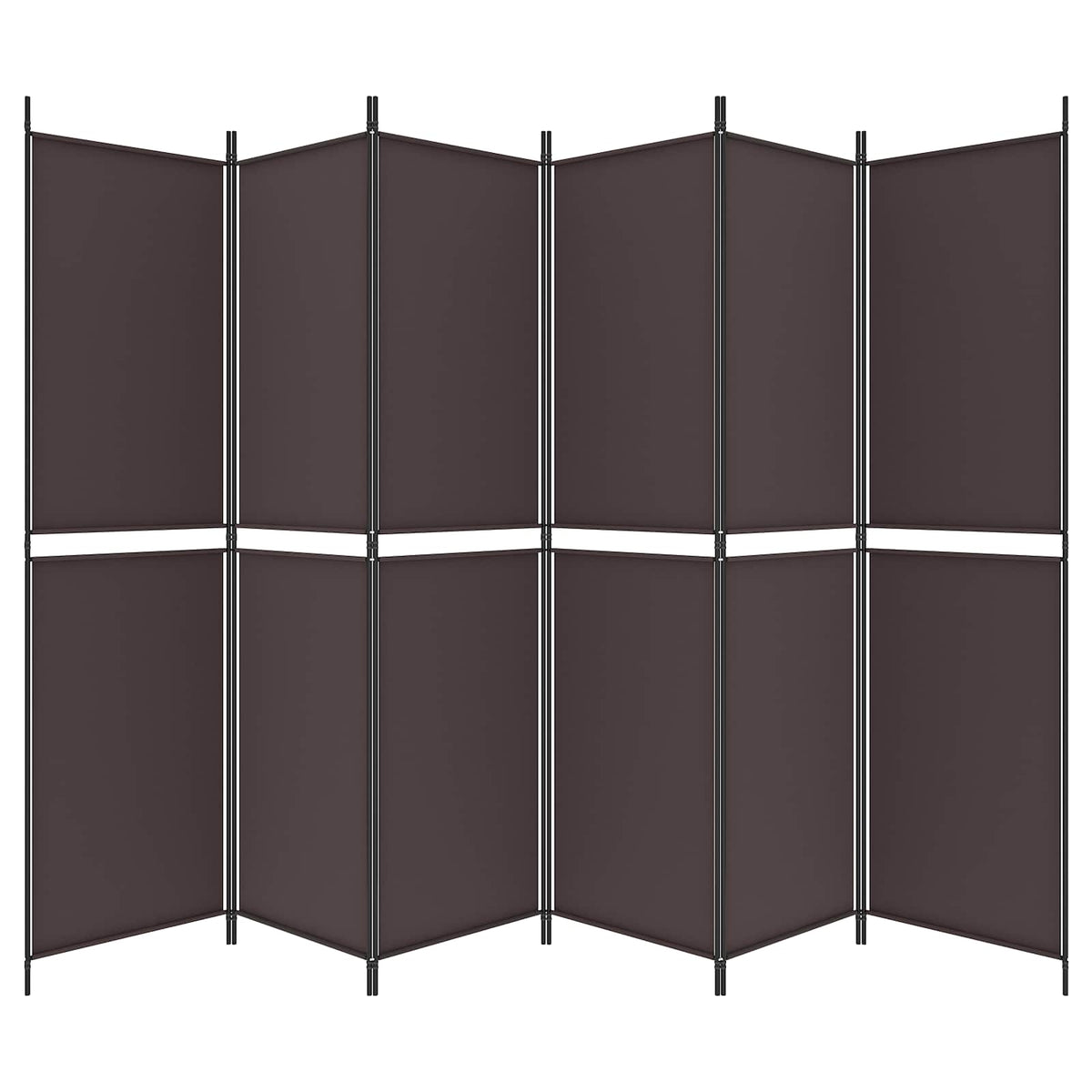 6-Panel Room Divider Brown 300x200 cm Fabric