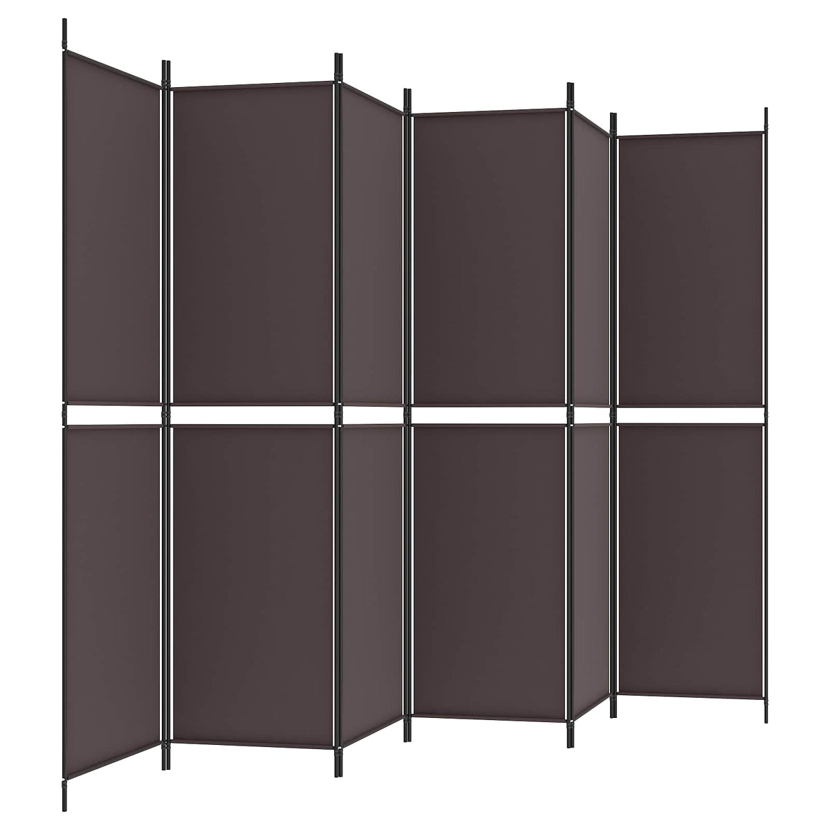 6-Panel Room Divider Brown 300x200 cm Fabric