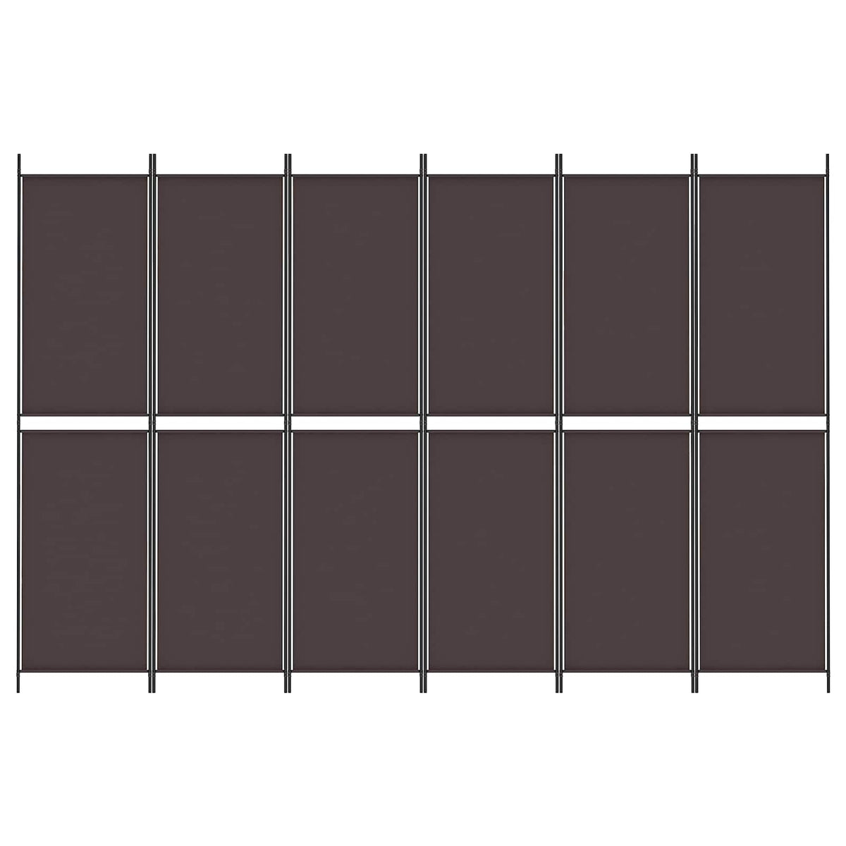 6-Panel Room Divider Brown 300x200 cm Fabric