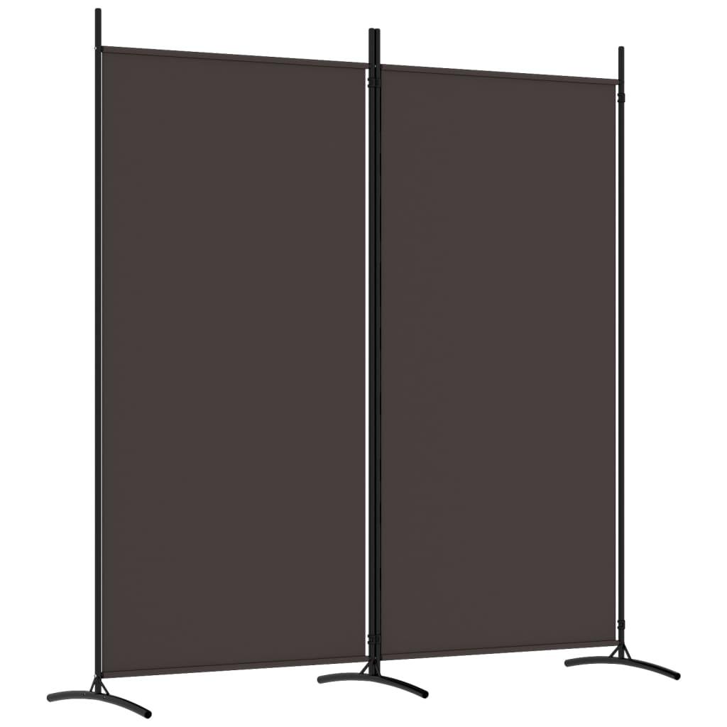 2-Panel Room Divider Brown 175x180 cm Fabric