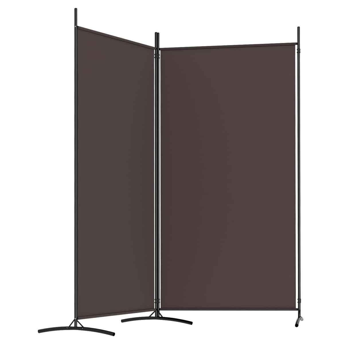 2-Panel Room Divider Brown 175x180 cm Fabric