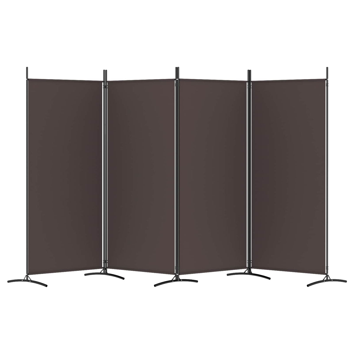 4-Panel Room Divider Brown 346x180 cm Fabric