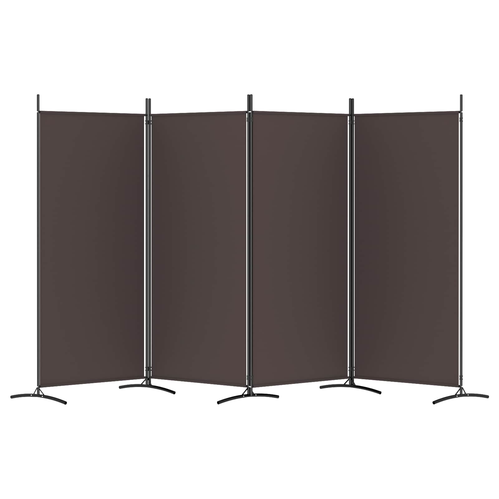 4-Panel Room Divider Brown 346x180 cm Fabric