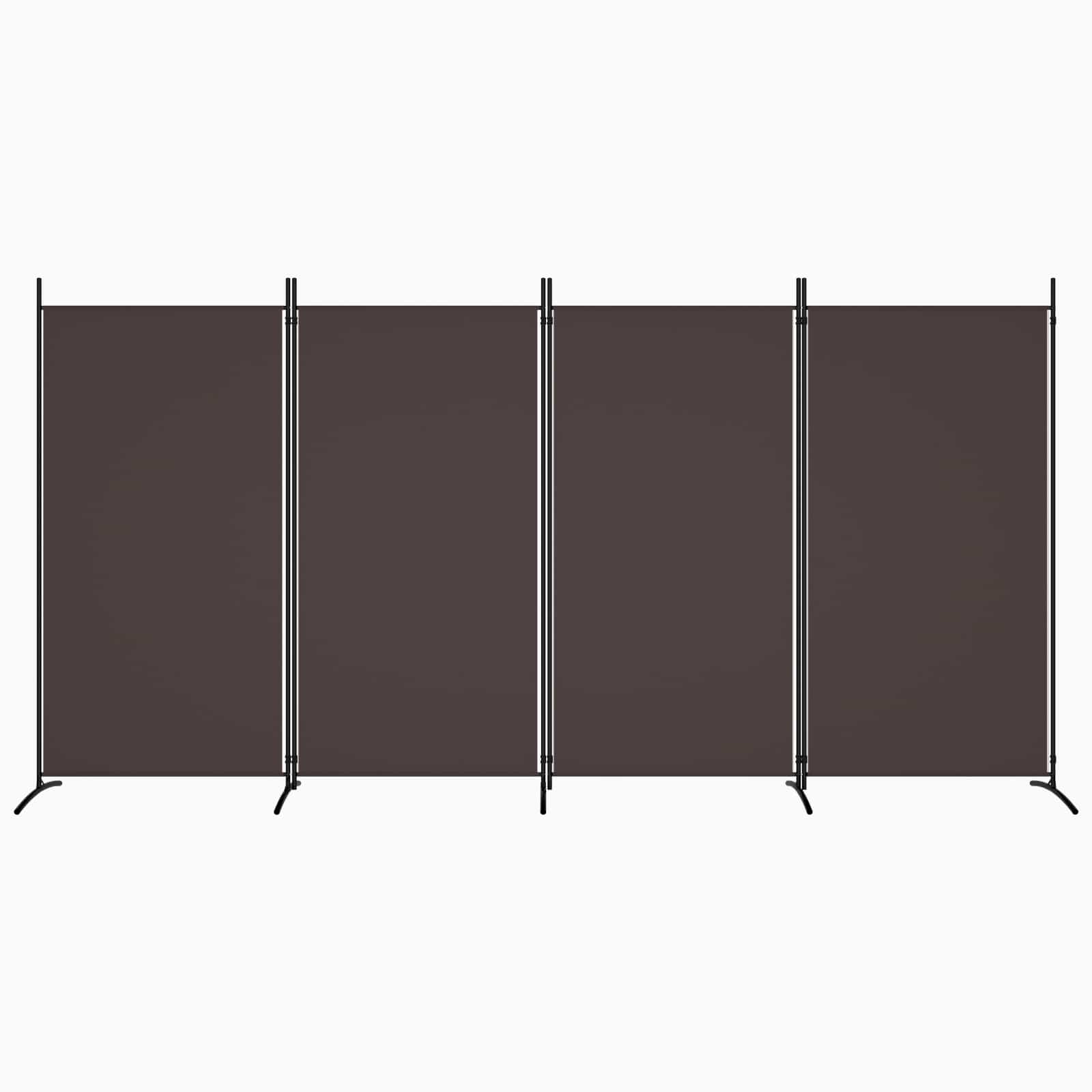 4-Panel Room Divider Brown 346x180 cm Fabric
