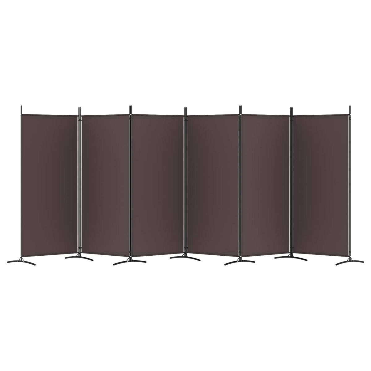 6-Panel Room Divider Brown 520x180 cm Fabric