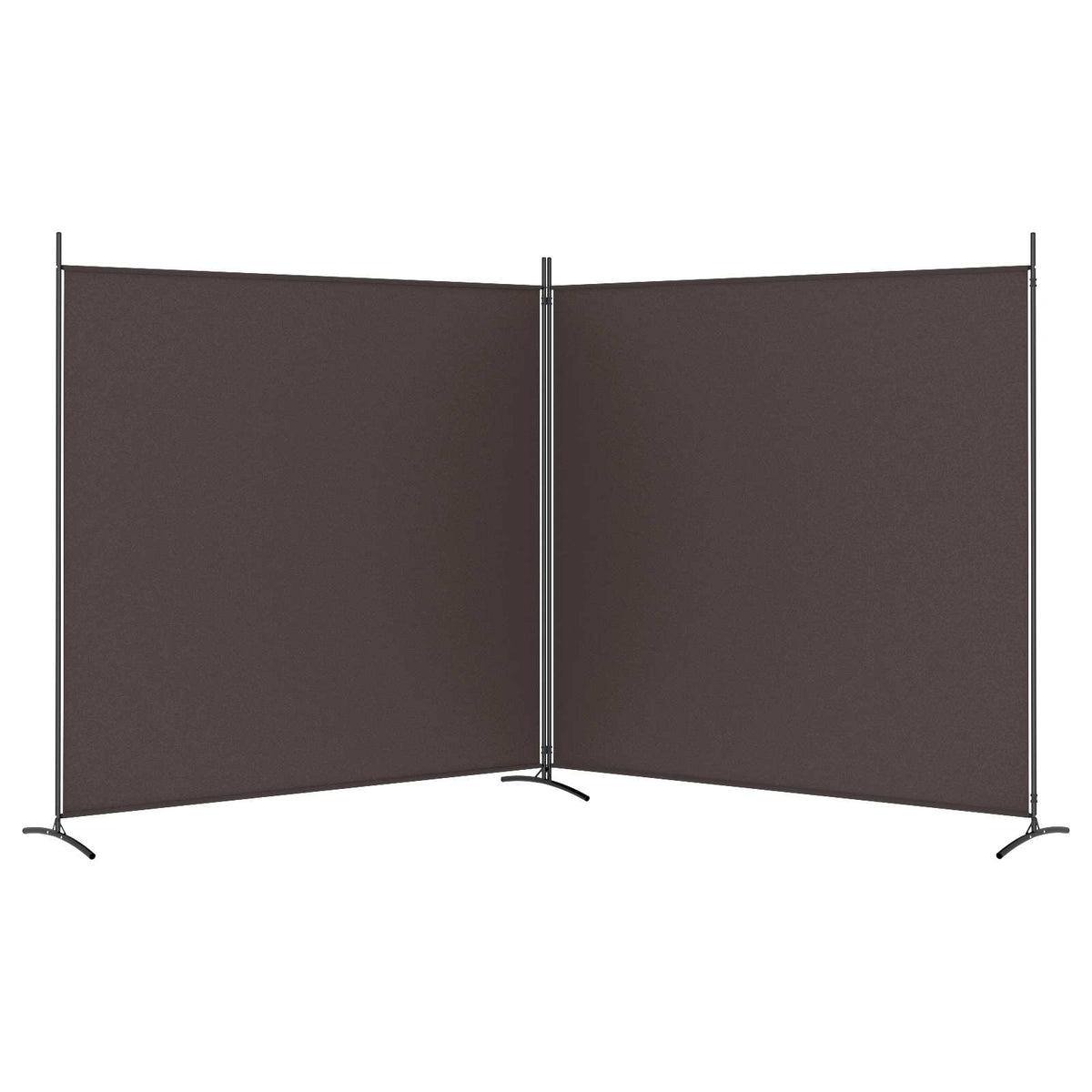2-Panel Room Divider Brown 348x180 cm Fabric
