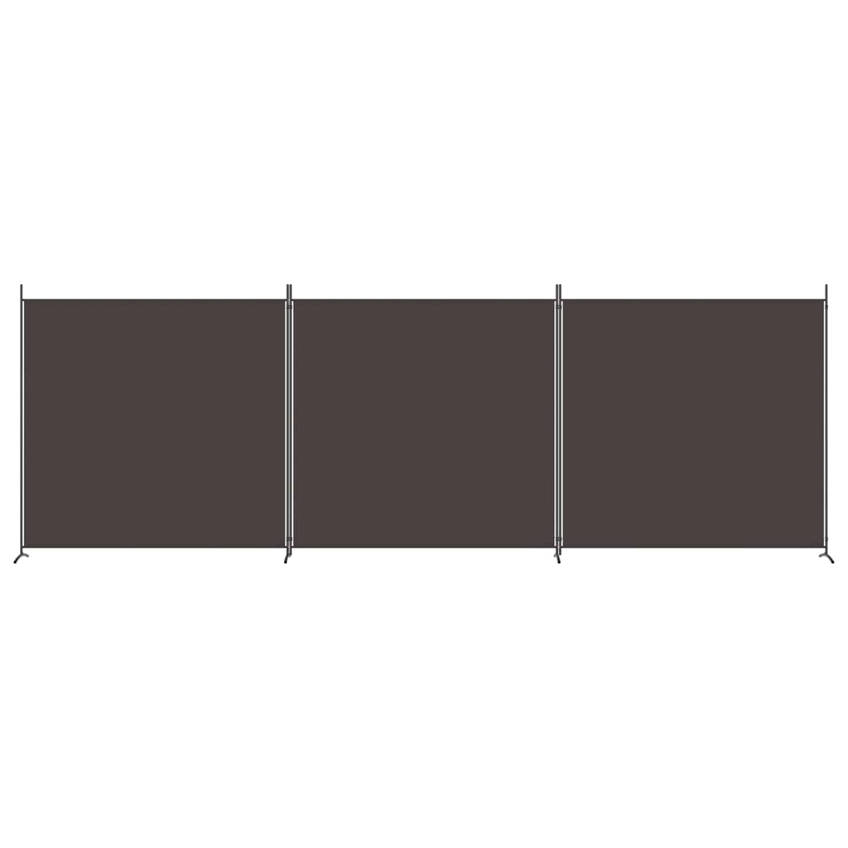 3-Panel Room Divider Brown 525x180 cm Fabric