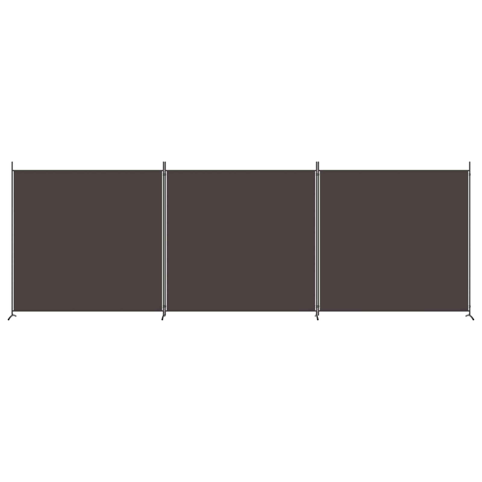 3-Panel Room Divider Brown 525x180 cm Fabric