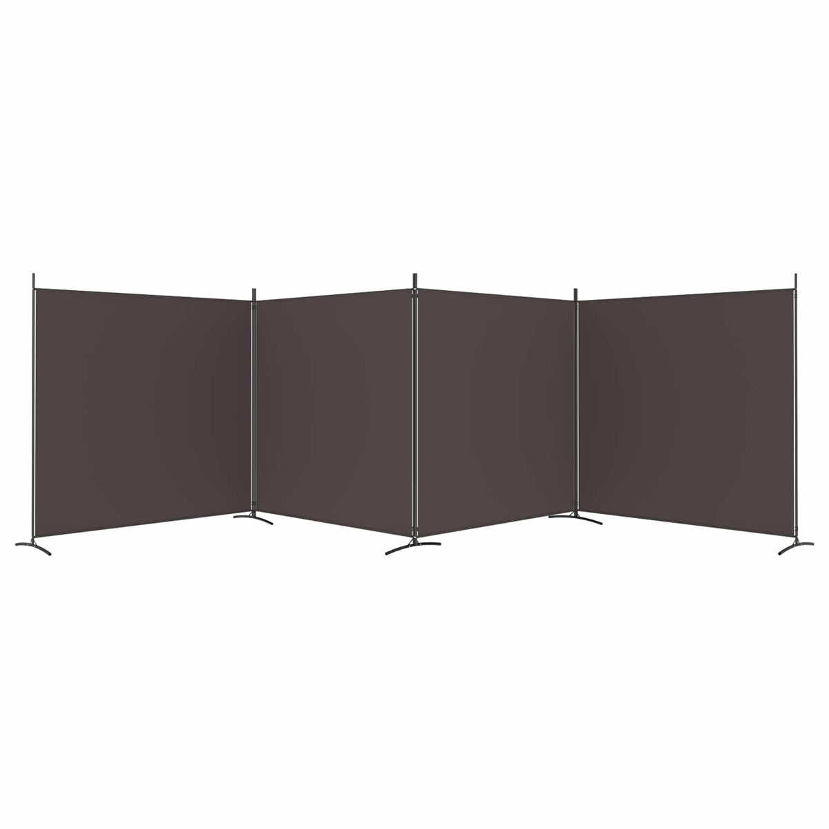 4-Panel Room Divider Brown 698x180 cm Fabric
