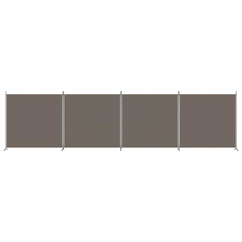 4-Panel Room Divider Anthracite 698x180 cm Fabric
