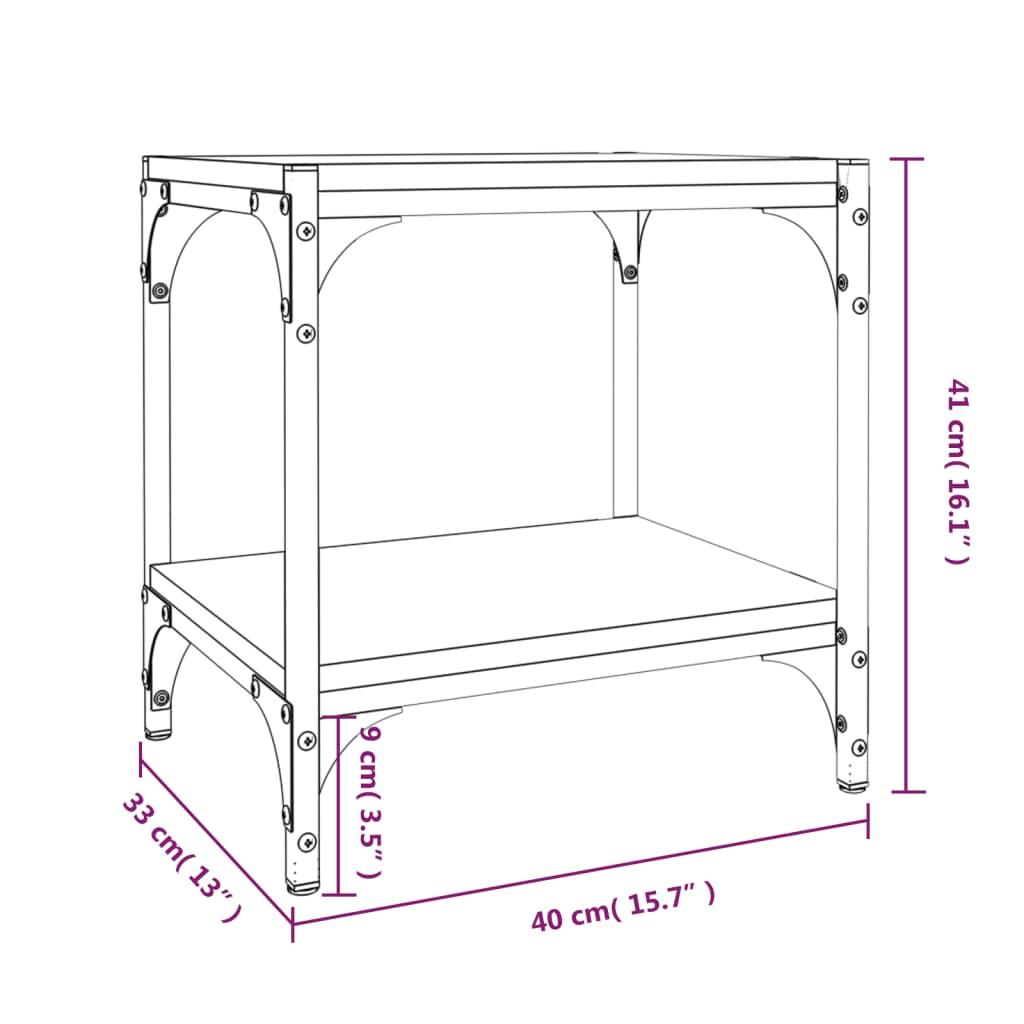 TV Cabinet Black 40x33x41 cm Engineered Wood and Steel