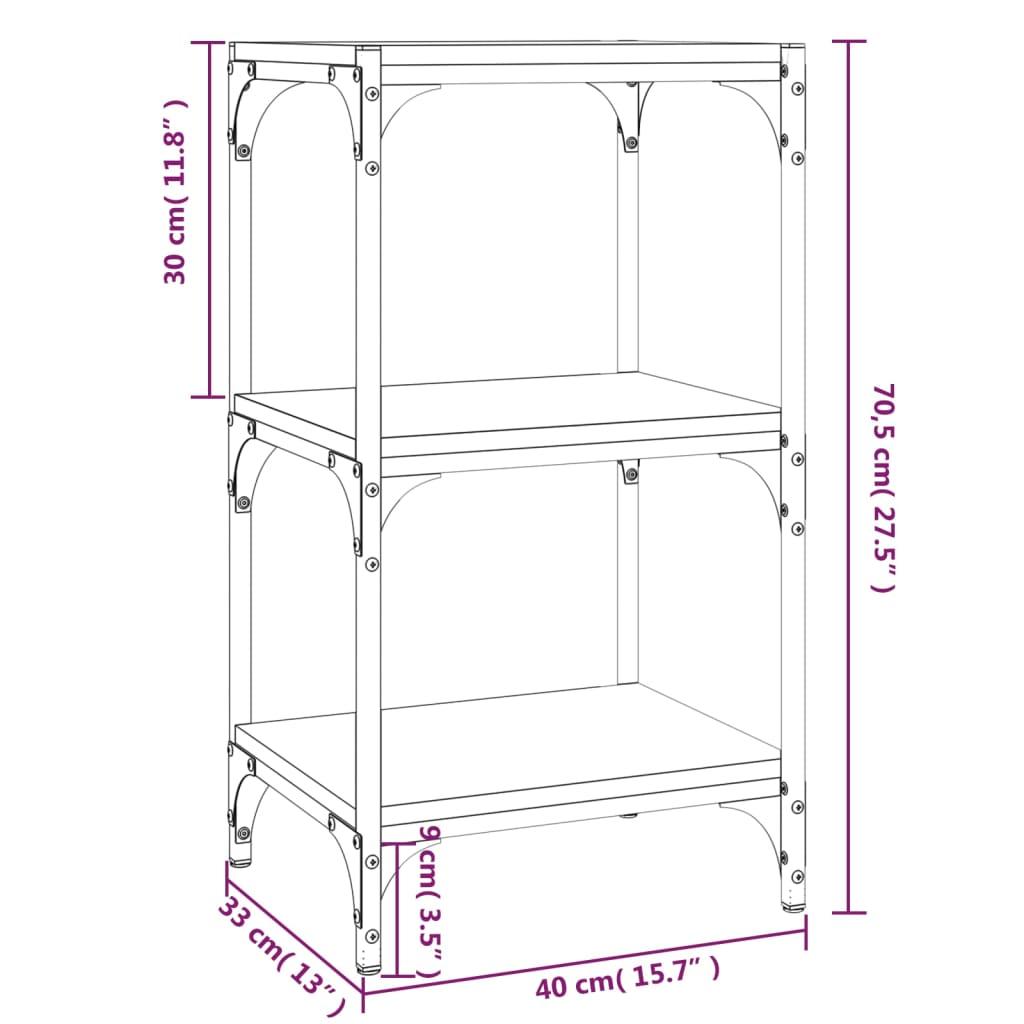 Book Cabinet Black 40x33x70.5 cm Engineered Wood and Steel