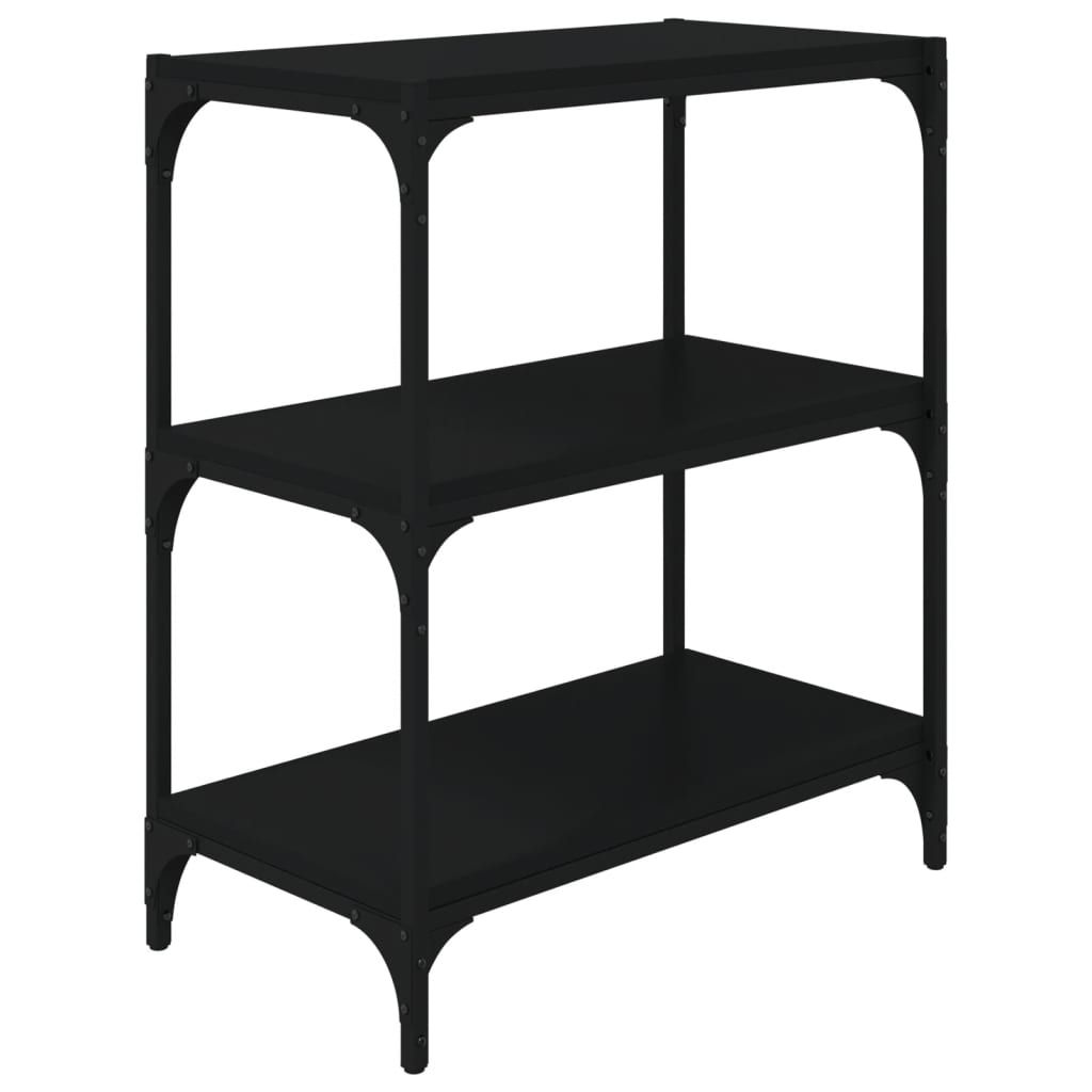 Book Cabinet Black 60x33x70.5 cm Engineered Wood and Steel