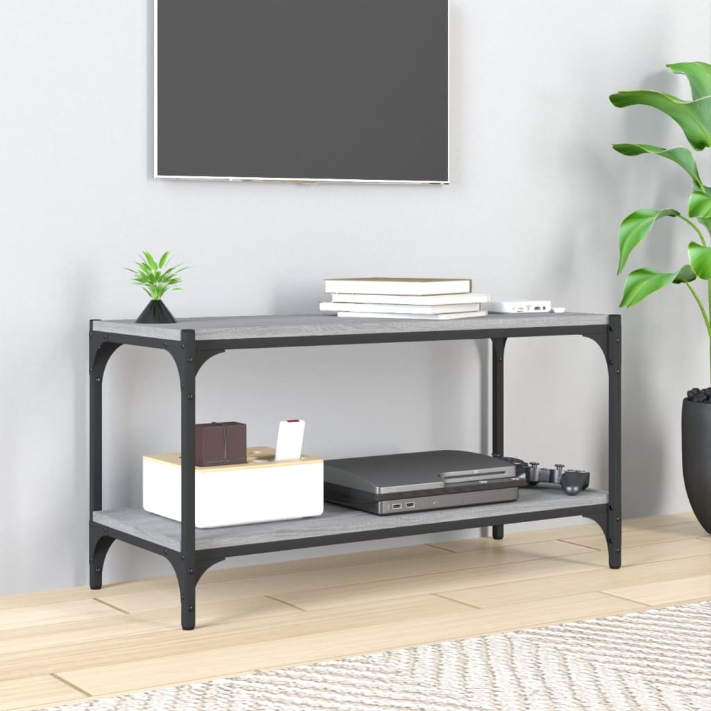 TV Cabinet Grey Sonoma 80x33x41 cm Engineered Wood and Steel