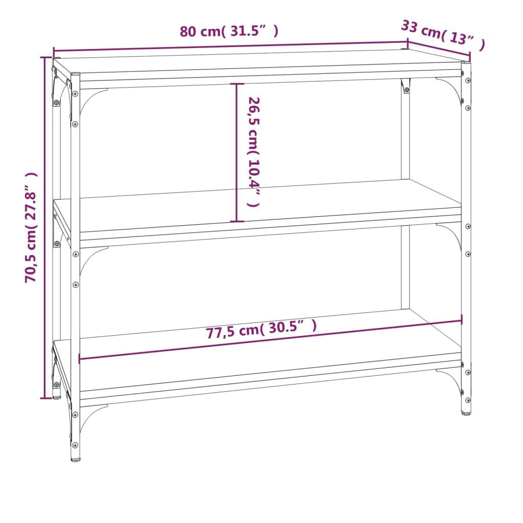 Book Cabinet Grey Sonoma 80x33x70.5 cm Engineered Wood and Steel